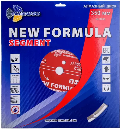 Алмазный диск по бетону 350*25.4*10*3.2мм New Formula Segment Trio-Diamond S209 - интернет-магазин «Стронг Инструмент» город Красноярск