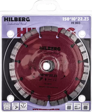 Алмазный диск по железобетону 150*22.23*10*2.5мм Industrial Hard Laser Hilberg HI803 - интернет-магазин «Стронг Инструмент» город Красноярск