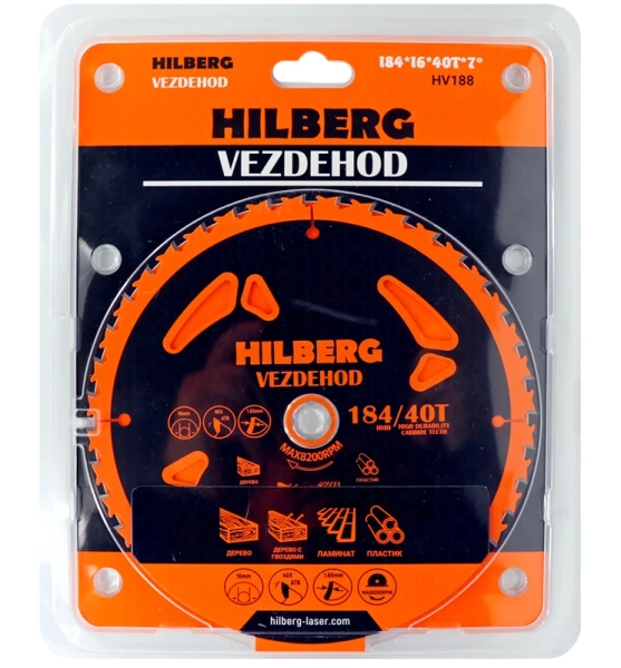 Универсальный пильный диск 184*16*40Т Vezdehod Hilberg HV188 - интернет-магазин «Стронг Инструмент» город Красноярск