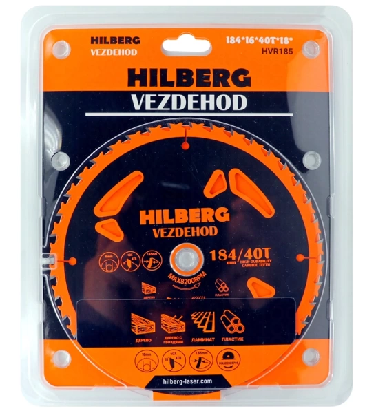 Универсальный пильный диск 184*16*40Т (reverse) Vezdehod Hilberg HVR185 - интернет-магазин «Стронг Инструмент» город Красноярск