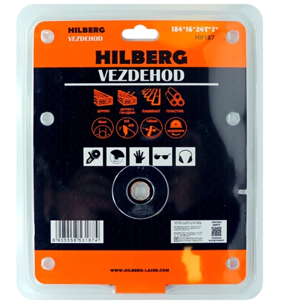 Универсальный пильный диск 184*16*24Т Vezdehod Hilberg HV187 - интернет-магазин «Стронг Инструмент» город Красноярск